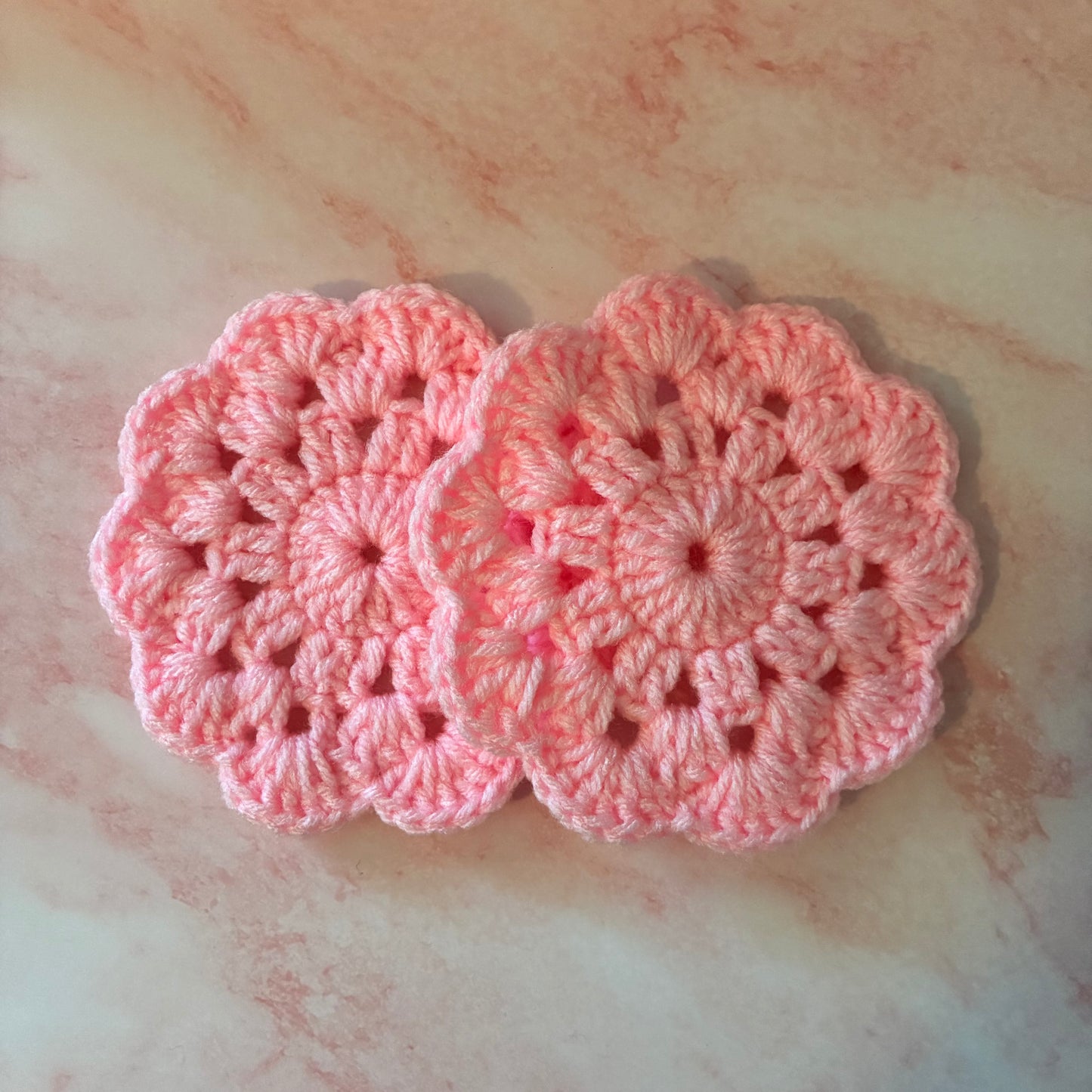 Pink Doily Coasters