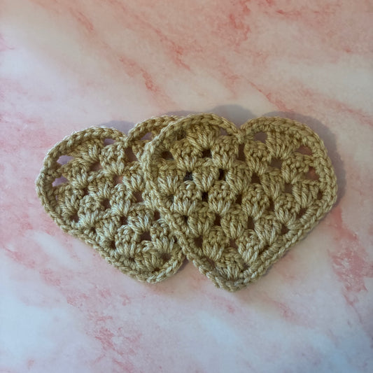 Cream Heart Coasters
