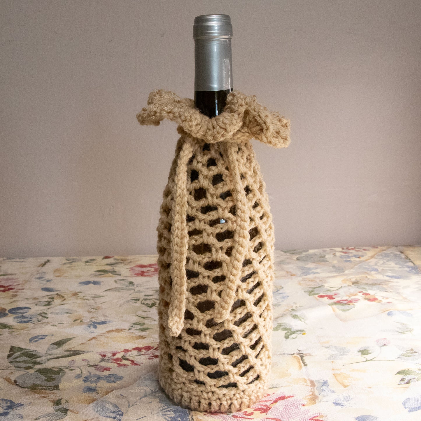 Wine Bottle Cover (Cream)
